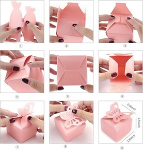 Caja <span class=keywords><strong>de</strong></span> Dulces Desechable con Fondo Cuadrado Hueco <span class=keywords><strong>de</strong></span> Mariposa Creativa al por Mayor, Empaque <span class=keywords><strong>de</strong></span> Cartón Perlado <span class=keywords><strong>para</strong></span> Chocolate y Dulces - Product Image 4