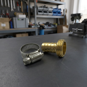 <b>Quick</b> Connect Aluminum Female Hose Connector 1.3'' Diameter Male <b>Clamp</b> Coupler Washer Included ANSI Standard Garden Water - Product Image 2