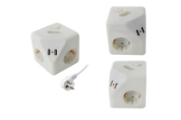 Prise allemande Power Cube, 3 voies, 16A,230V ~, avec protection pour enfants