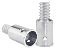 Pointe filetée poignée de balai de remplacement extrémité filetée Kit de réparation de pointe Ultra filetée adaptateur de manche de balai en métal pour poteau de balai