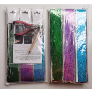 Bộ Dụng Cụ Nối Tóc Kim Tuyến 47 Inch Kim Tuyến Lấp Lánh 12 Màu Kim Tuyến 2400 Sợi 200 Vòng Liên Kết Silicon Hạt Kèm Dụng Cụ - Product Image 5