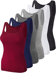 Camisetas Moldeadoras de Mujer con Control de Abdomen, Sin Costuras, Cuello Cuadrado, Compresión Reductora, Transpirables, Ecológicas, Estilo Vintage, Corte Frontal - Product Image 1