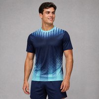 Haut de sport à manches courtes respirant à séchage rapide, imprimé chevron, directement de l'usine, idéal pour la course à pied, les clubs et l'entraînement au marathon