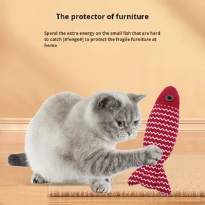 Juguete de bagre de lino del fabricante, mascota de peluche ecológica, autoentretenimiento, hierba gatera realista, arpillera, bagre de celebridad de Internet - Product Image 1