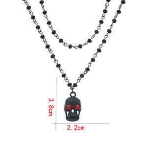 Usine Noir Cristal Chaîne Collier Bijoux Gothique Halloween Noir Étoile Lune Croix Chauve-Souris Pendentif Collier Cadeau pour Femmes Hommes - Product Image 6