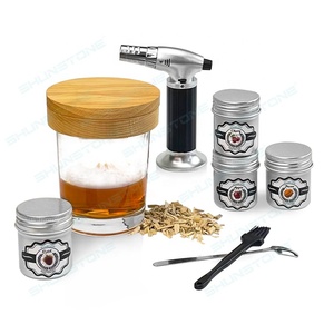 Meilleur vendeur Premium en <span class=keywords><strong>bois</strong></span> whisky Cocktail Smoker infuseur <span class=keywords><strong>Kit</strong></span> avec torche étagère anniversaire whisky Smoker ensemble cadeaux d'anniversaire pour hommes - Product Image 6