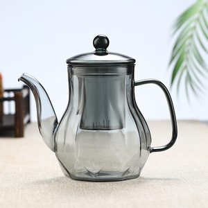 กาน้ำชาแก้วใสทนความร้อนทำมือ พร้อมที่กรอง<span class=keywords><strong>ชา</strong></span>คริสตัลและด้ามจับสีสันสด<span class=keywords><strong>ใส</strong></span> สำหรับ<span class=keywords><strong>ชา</strong></span>เขียว - Product Image 2