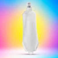 Gourde souple en TPU sans BPA 250 ml 500 ml pliable avec valve de boisson en silicone pour course à pied et marathon de trail
