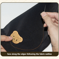 Patchs brodés en chenille à coudre motif ours pour vêtements et chapeaux – Décoration mode