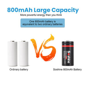 Soshine <span class=keywords><strong>Batterie</strong></span> <span class=keywords><strong>rechargeable</strong></span> Li-ion <span class=keywords><strong>CR123</strong></span> RCR123 16340 800mAh 3.7V <span class=keywords><strong>Batterie</strong></span> <span class=keywords><strong>rechargeable</strong></span> au lithium-ion en gros - Product Image 5