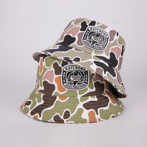 Chapeau de pêcheur imprimé intégral de haute qualité, chapeau bob camouflage vintage personnalisé <span class=keywords><strong>avec</strong></span> logo tissé, casquette streetwear pour pêcheurs - Product Image 1