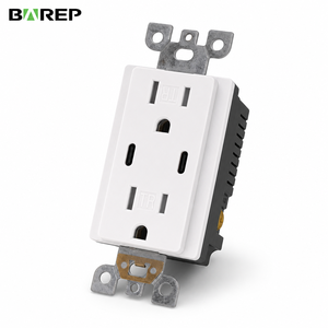 เต้ารับติดผนัง BAREP 15A 120V พร้อมพอร์ตชาร์จ USB-C คู่ 4.8A ได้รับการรับรองมาตรฐาน CETLus ป้องกันการงัดแงะ เหมาะสำหรับใช้ใน<span class=keywords><strong>บ้าน</strong></span>และโรงแรมในสหรัฐอเมริกา รองรับ OEM - Product Image 1