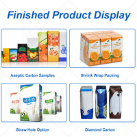 ORME Automatische 125ml/200ml/250ml/330ml/500ml/1000ml Fruit Sap Melk Water Aseptische Brick Carton Doos Vul- en Verpakkingsmachine