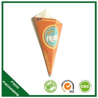 Bon marché Personnalisé Triangle Papier Crème Glacée Crêpes Frites Chips Oeuf À Bulles Gaufre Cône Titulaire Crêpe Titulaire