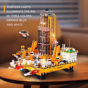 JJ9135 la Baleine Bleue 1 Plateforme de Forage Semi-submersible Ensemble de Jouets de Construction de Pipeline Pétrolier Offshore - Product Image 4