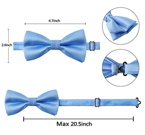 Set da uomo con papillon, fazzoletto e gemelli in colori vivaci per feste - Product Image 6