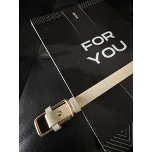 Ceinture pour femme en cuir véritable, cuir de vache, couleur unie, boucle rectangulaire, style décontracté - Product Image 2