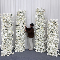 Fleurs artificielles géantes blanches sur mesure, fabriquées à la main, de luxe, pour la décoration de fond de mariage haut de gamme