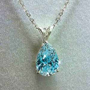 Collar de cadena de eslabones plateados con forma de gota de agua, diseño simple y elegante, unisex. - Product Image 3