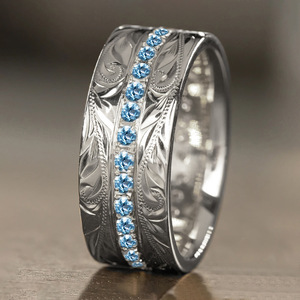 Anello con Motivo a Foglia di Grano, Design Classico per Uomini e Donne - Product Image 2