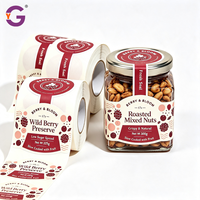 Etiquetas de Embalaje Personalizadas para Frascos de Alimentos, Etiqueta Adhesiva Impermeable en Rollo con Sello para el Cuello del Frasco, Etiqueta con Logotipo Personalizado para Frascos