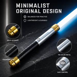 Sabre laser Nexussabers Gold Foil RGB avec lame durable, poignée métallique et mouvement fluide, <span class=keywords><strong>jouet</strong></span> lumineux pour <span class=keywords><strong>Star</strong></span> <span class=keywords><strong>Wars</strong></span> - Product Image 1