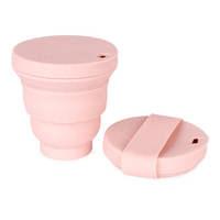 Mug de voyage pliable rétractable en silicone de marque OEM avec couvercle - Tasse à café miniature portable