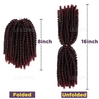 Sortie d'usine 8 pouces 110g pré-bouclé moelleux printemps Afro torsion Passion torsion tresses synthétique Crochet Ombre bouclés Extension de cheveux