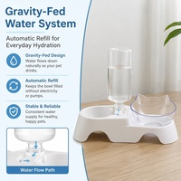 Distributeur d'eau et de nourriture pour chiens et chats, double bol, système à gravité, design moderne en PC/plastique, capacité 4L/5L, utilisation en extérieur