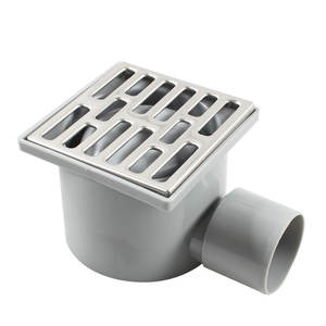 WaiiHO 033 Siphon de sol carré moderne en acier inoxydable 304, finition polie électrolytique PVC, couvercle amovible, anti-odeur pour - Product Image 1