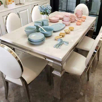 Bens — ensemble de Table à manger de Style moderne et luxueux, meuble en marbre noir et blanc avec 6 chaises