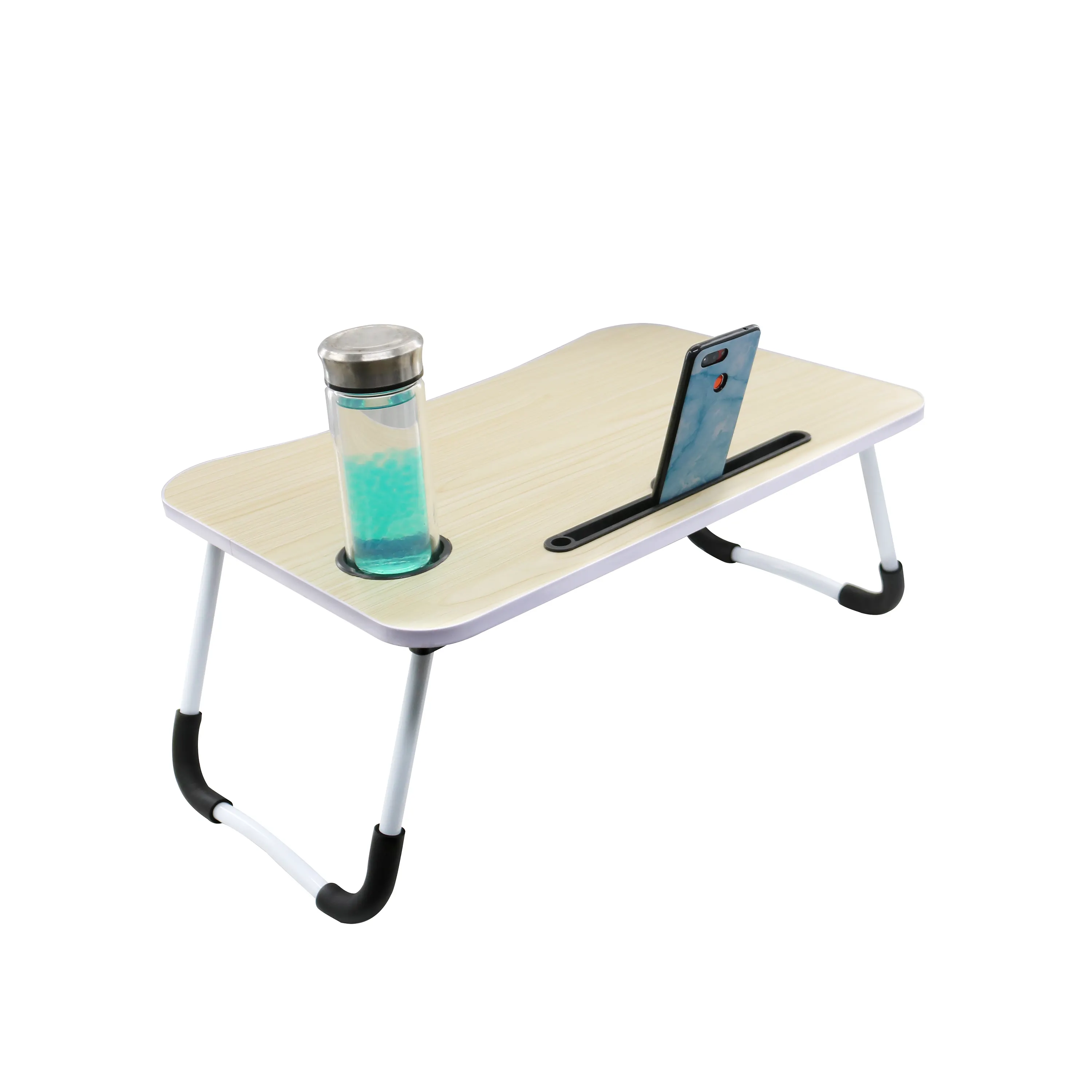 Karois — petite Table de lit Portable, en bois, MDF, pliable et réglable, pour chambre à coucher