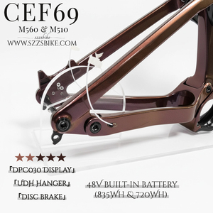 Vélo de montagne à cadre en fibre de <span class=keywords><strong>carbone</strong></span> CEF69 29er, moteurs Bafang M510/M510RS/M560, écran DPC030, support UDH, batterie intégrée 48V (835Wh) - Product Image 5
