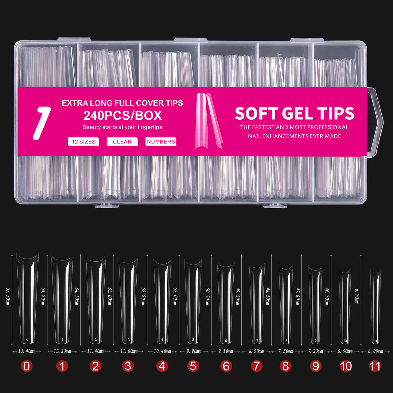 [1] 240 pieces of super long denim nail