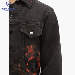 El más nuevo estilo jean chaqueta de manga larga 2 tonos vaquera tie-dye chaqueta para los hombres - Product Image 2