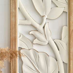 INNOVA Rectangulaire Écologique Style Ferme Décoration Intérieure Maison Cadre en Bois Fait Main Blanc Design Creux Sculpté Salon - Product Image 5