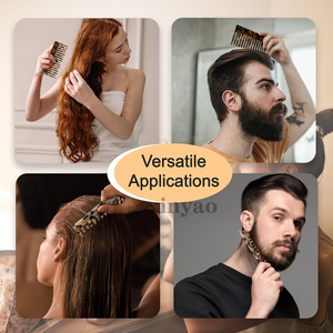 Pettine Districante Portatile con Logo Personalizzato, Pettine Antistatico in Acido Acetico per Donne, Pettine <span class=keywords><strong>a</strong></span> <span class=keywords><strong>Denti</strong></span> <span class=keywords><strong>Larghi</strong></span> con Stampa Leopardata e Effetto Marmo - Product Image 6