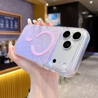 Coque de téléphone magnétique scintillante à couverture intégrale antichoc en TPU souple compatible avec la recharge sans fil pour iPhone 17 16 15 14 13