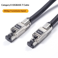 Cable Ethernet de Categoría 8 de 10 Gigabits, Doble Blindaje, Conexión sin Herramientas, 40 Gbps, 2000 MHz, para Computadora y Switch