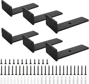 Supports d'étagères flottantes modernes et discrètes, supports triangulaires en métal robustes, supports muraux invisibles en forme de L pour la décoration intérieure - Product Image 1