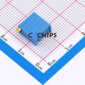 ตัวต้านทาน/โพเทนชิโอมิเตอร์แบบปรับได้สำหรับ3296X-201-LF ผ่านชิ้นส่วนรู (THT)-3P, ตัวต้านทาน9.5x4.8มม. 200Ohm 10% 500mW 250ppm/℃ - Product Image 1