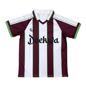 Camiseta de Fútbol Personalizada Vintage a Rayas de Poliéster/Algodón, Estilo Urbano, con Estampado Digital, Transpirable y de Secado Rápido, Cuello en V - Product Image 2