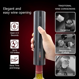 Tire-bouchon électrique automatique rechargeable pour vin, ouvre-bouteille en plastique pour vin rouge avec coupe-capsule - Product Image 2
