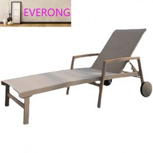 Chaise de plage pliable de luxe moderne, coussin en mousse à mémoire de forme imperméable, <span class=keywords><strong>lit</strong></span> en maille Teslin, cadre en métal pour hôtels, balcons - Product Image 6