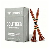 Tee de golf personnalisé en plastique et bambou avec logo, support de tee personnalisé, boîte à cigarettes en plastique et bois, emballage en vrac, marqueur