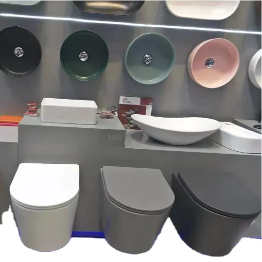 Ceramic sanitary ware houseware wall hung commode rimless wall mounted toilets pan matte colour EWC