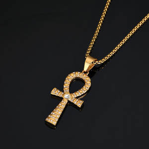 Custom 316L Stainless Steel Charm <b>Necklace</b> 14K 18K PVD Gold Plated Fine Jewelry Fashion Zircon Cross <b>Ankh</b> <b>Necklace</b> For Women - Product Image 4