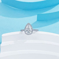 Anello di Fidanzamento di Lusso a 5 Punte con Diamante Coltivato in Laboratorio, in Platino Pt950, per Donne