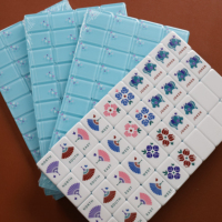 Tuiles de Mahjong Bleues, Tuiles de Mahjong Américaines, Ensemble de Tuiles de Mahjong Papillon Pastel, Tuiles de Mahjong Fleur de Pétale, Tuiles de Mahjong Papillon Tigre