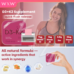 Suplemento de soporte de inmunidad de alta calidad Vitamina Candy K2 D3 Película de tira oral Sabor D3 + K2 Soporte de fuerza de película soluble oral - Product Image 6